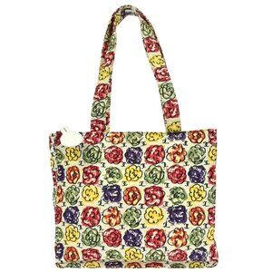 Chanel White Canvas Flower Tote Handbag 126293